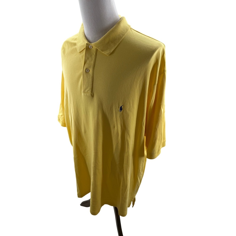 Polo Ralph Lauren‎ Mens Yellow Short Sleeve Cotton Jersey Polo Shirt 2XL Tall